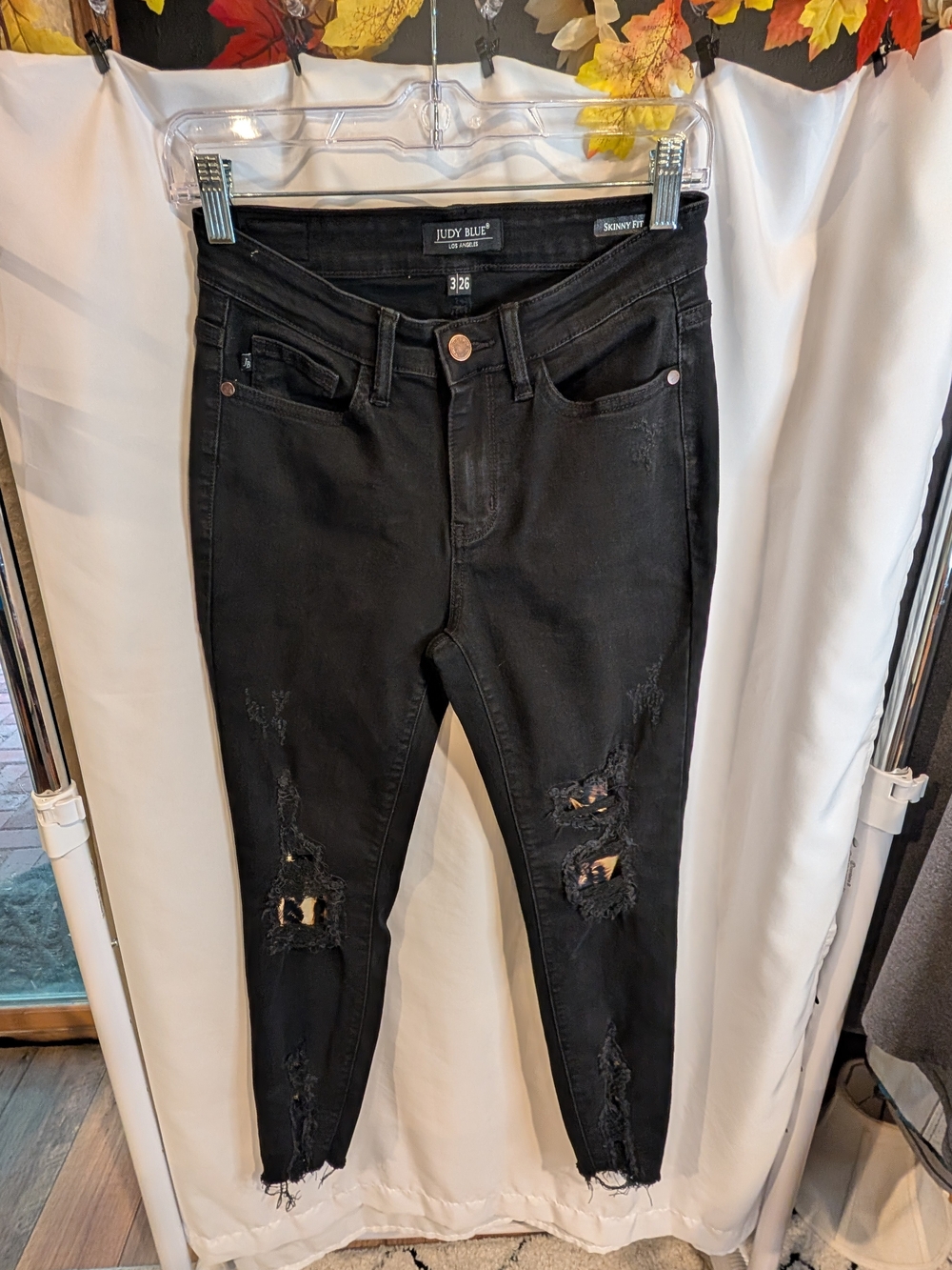 Judy Blue Black Ripped Skinny Jeans